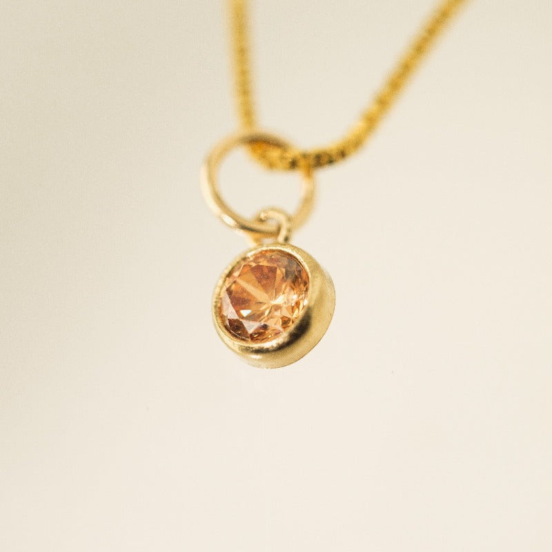 November Birthstone Gold-Filled Charm Necklace