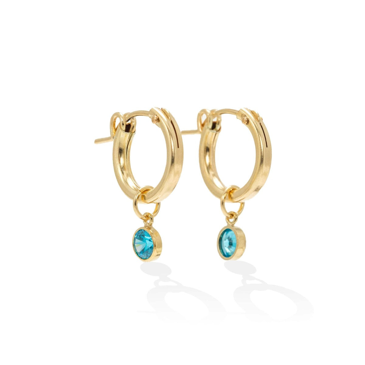 December Birthstone Gold-Filled Hoop Earrings