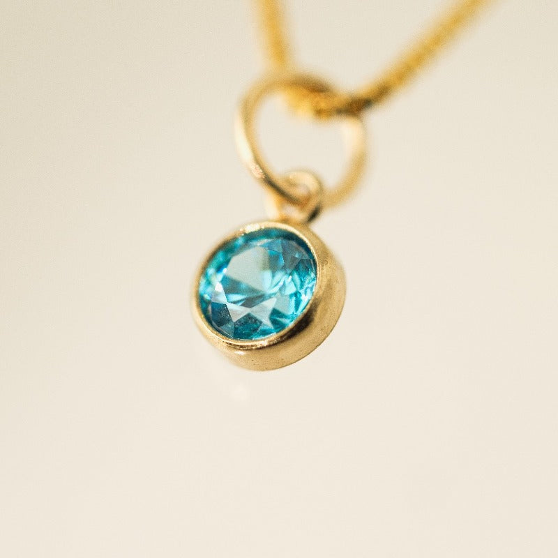December Birthstone Gold-Filled Charm Necklace