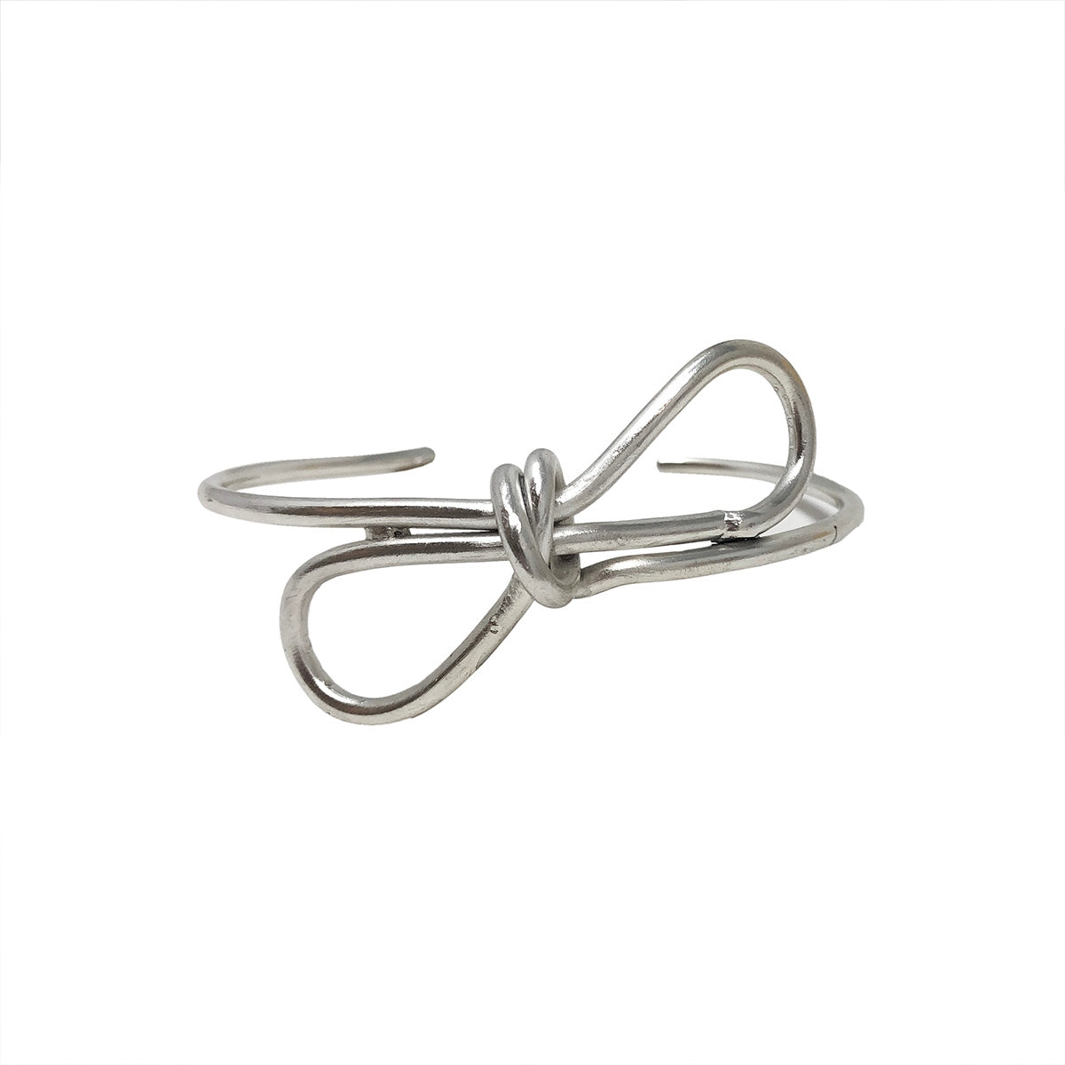 Silver Bow Sculpture Cuff Bracelet