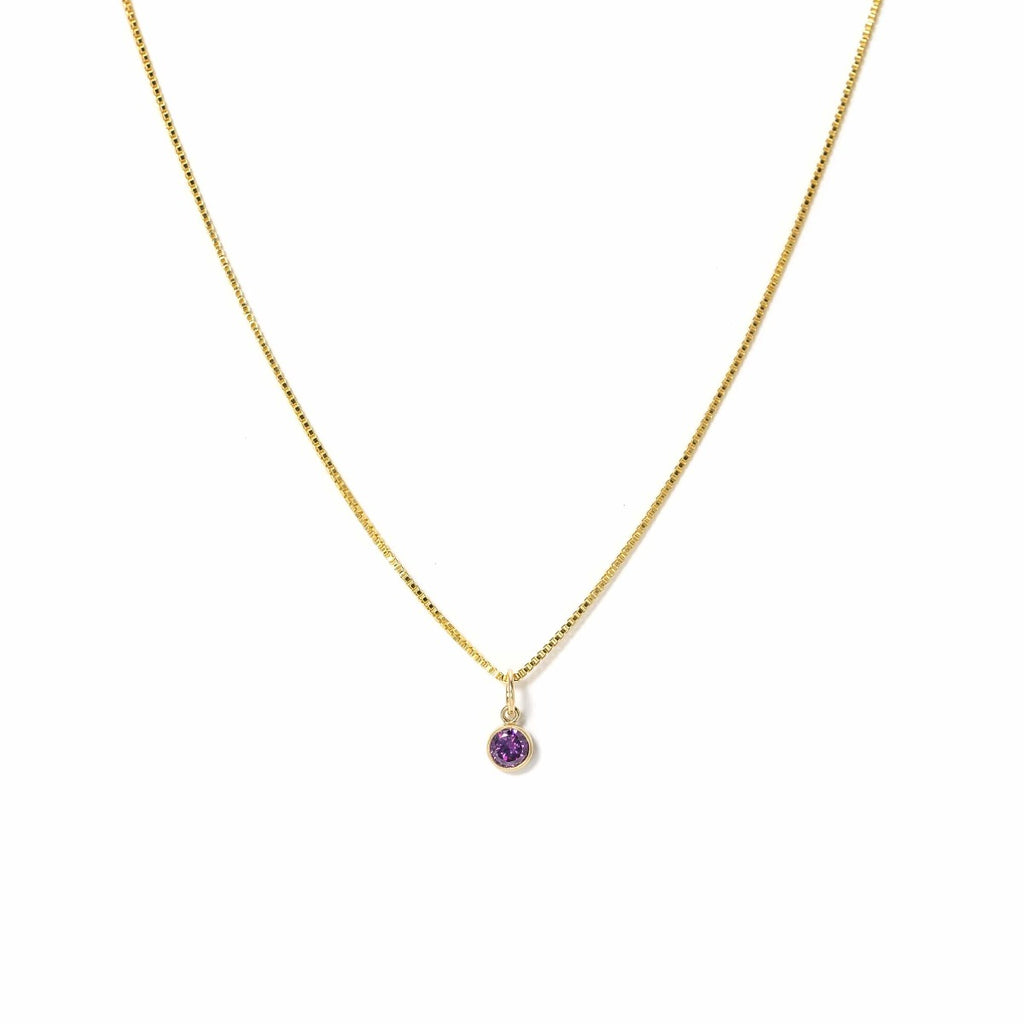 February Birthstone Gold-Filled Charm Necklace