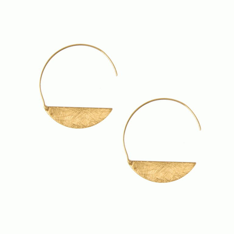 Gold Moon Threader Hoops