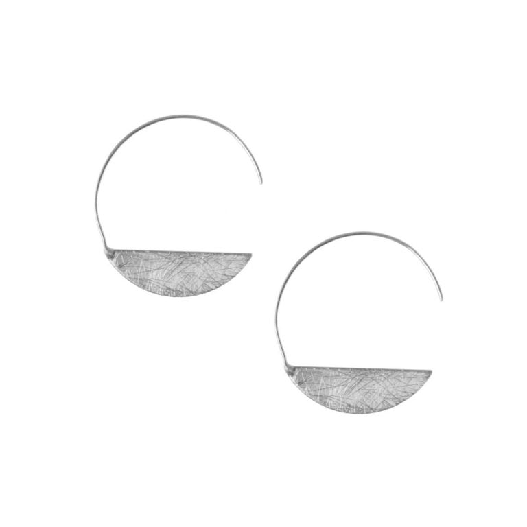Silver Moon Threader Hoops