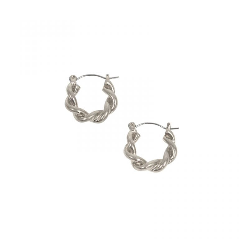 Silver Rope Small Hoop Earring - Hello World Modern Mercantile