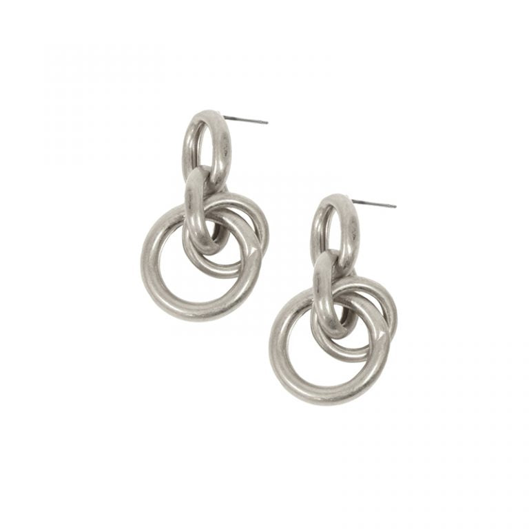 Silver Ring Cluster Earrings