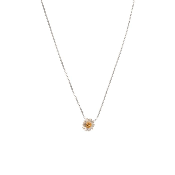 Silver Daisy Charm Necklace - Hello World Modern Mercantile