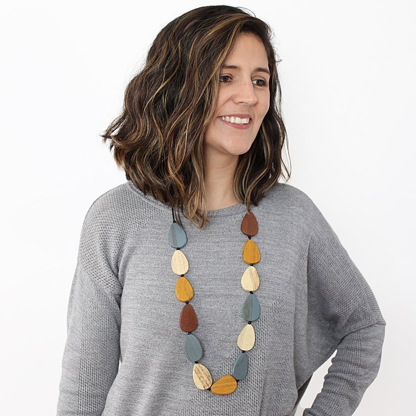 Brown Tear Drop Madison Necklace