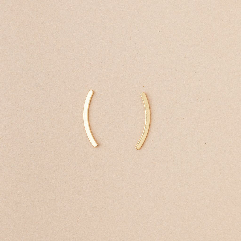 Refined Earring Collection - Comet Curve Post Earrings (Gold Vermeil)