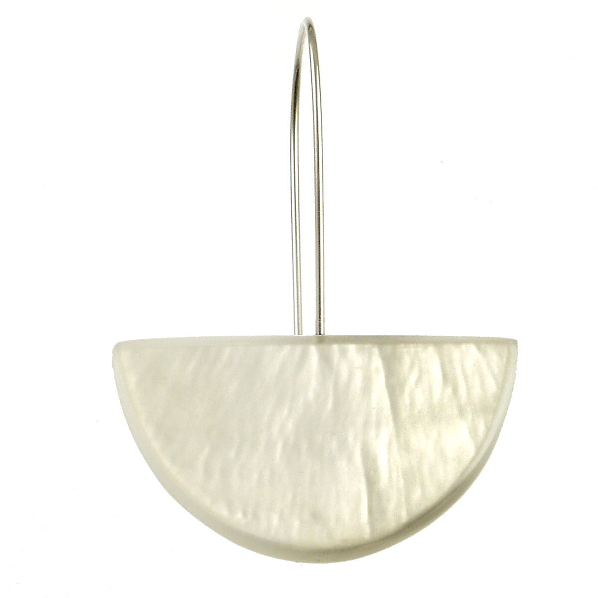 Half Moon Resin Dangle Earrings - White