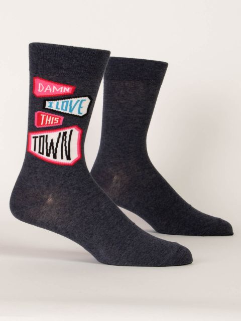 Blue Q Love This Town Men's Crew Socks