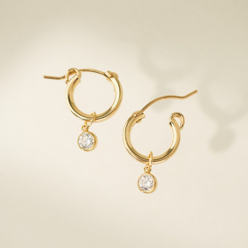 April Birthstone Gold-Filled Hoop Earrings