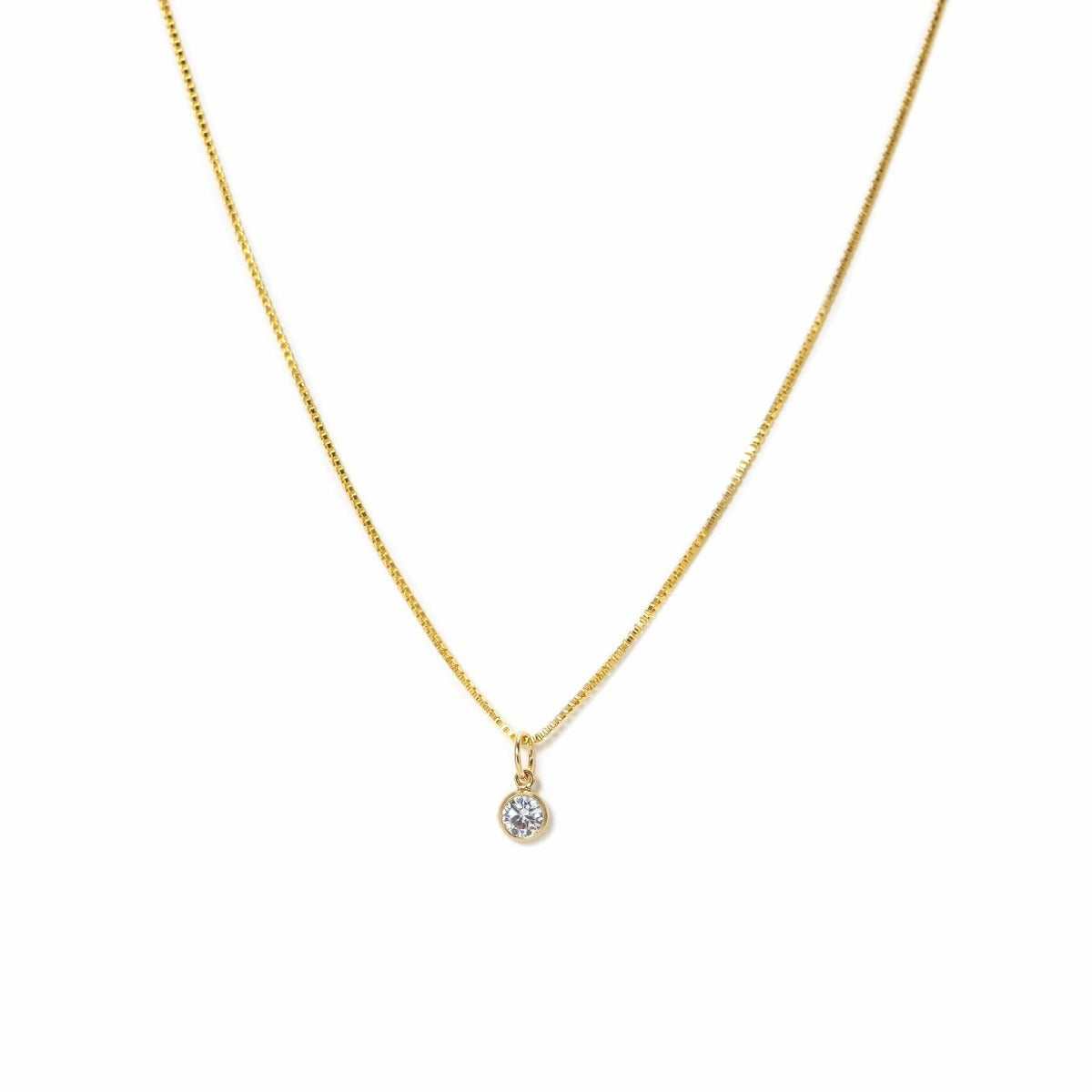 April Birthstone Gold-Filled Charm Necklace