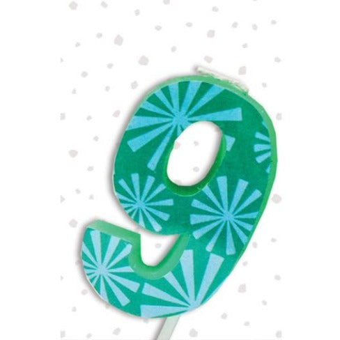 Number Candles Cake Topper Birthday Party Supplies - Colorful Decal Number 9