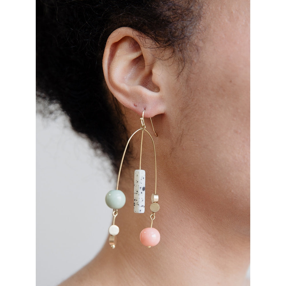 Ceramic Bead Mobile Earrings