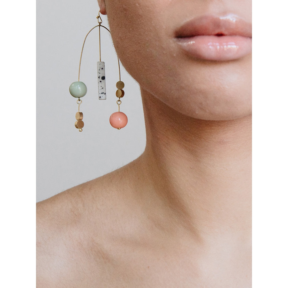 Ceramic Bead Mobile Earrings