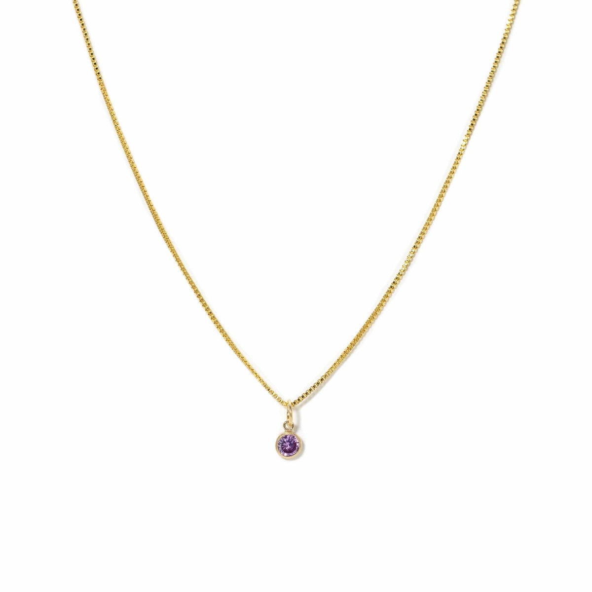 June Birthstone Gold-Filled Charm Necklace