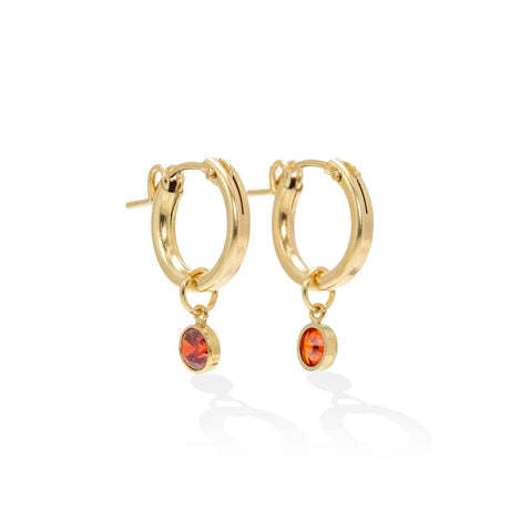 July Birthstone Gold-Filled Hoop Earrings