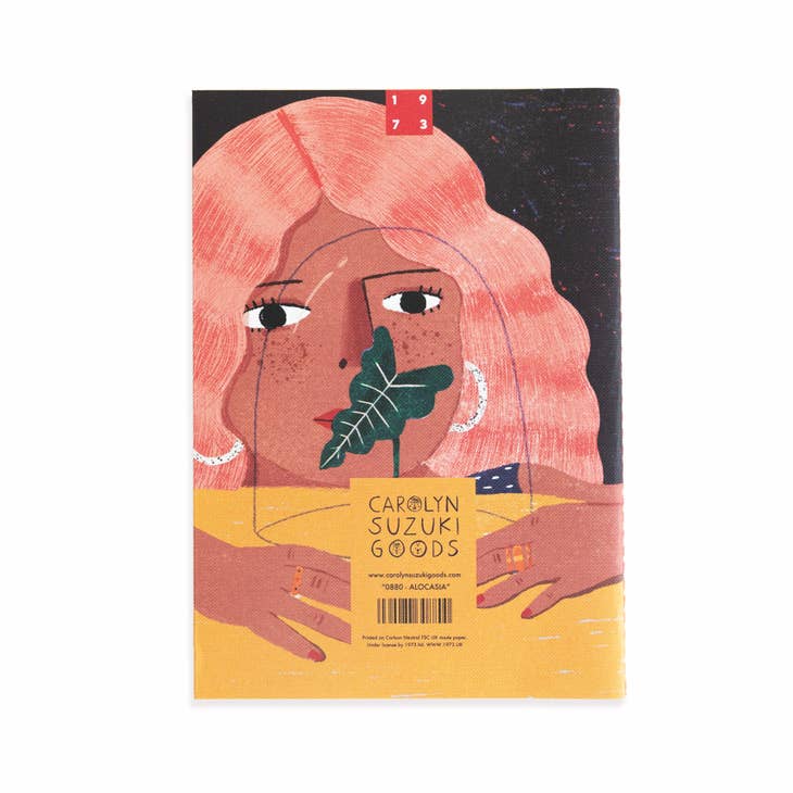 Carolyn Suzuki Goods Houseplant Collection Canvas Notebook - Alocasia - Back