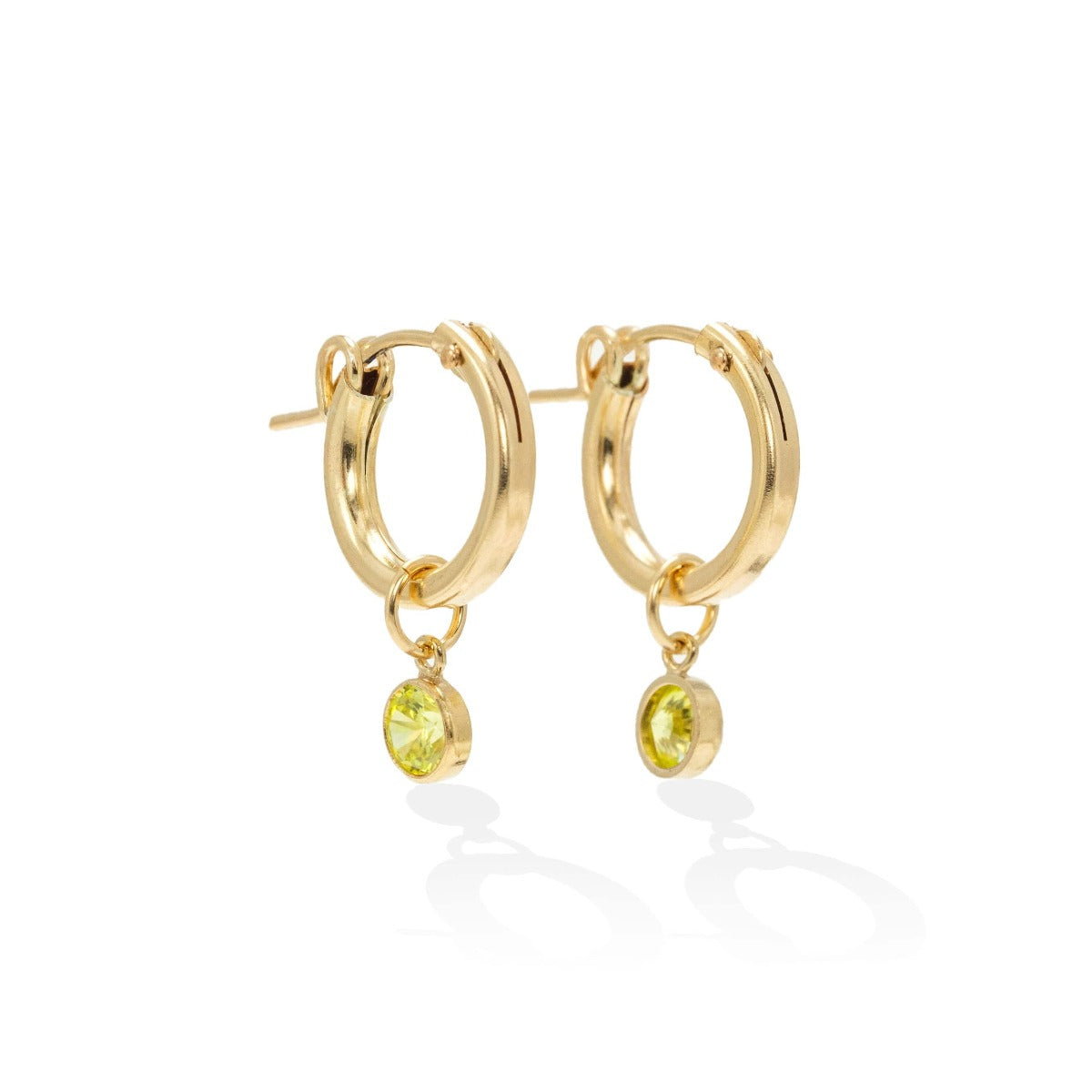 August Birthstone Gold-Filled Hoop Earrings
