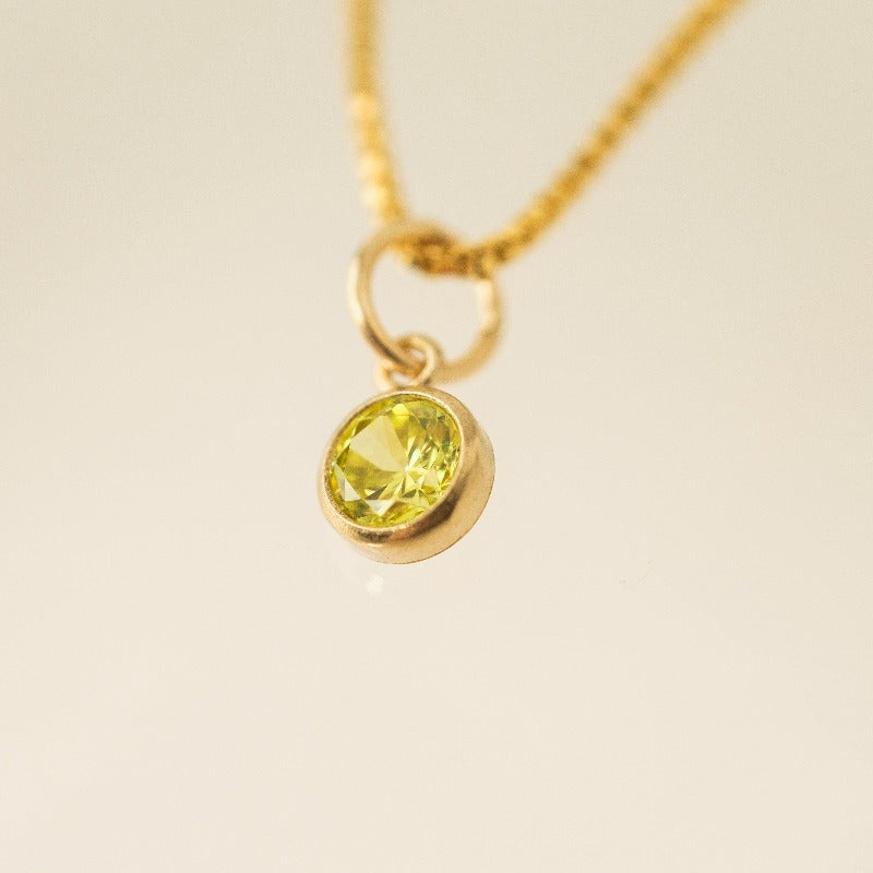 August Birthstone Gold-Filled Charm Necklace
