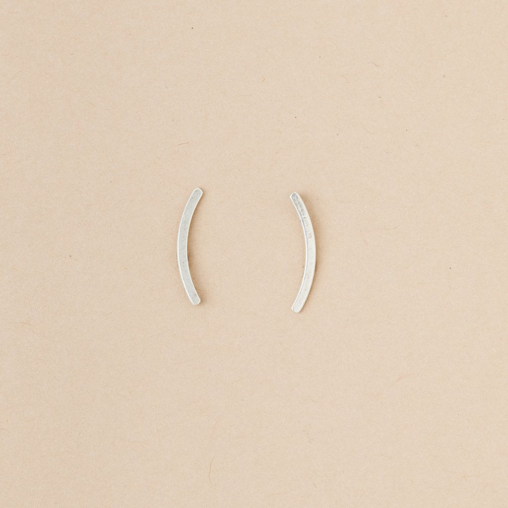Refined Earring Collection - Comet Curve Post Earrings (Sterling Silver)