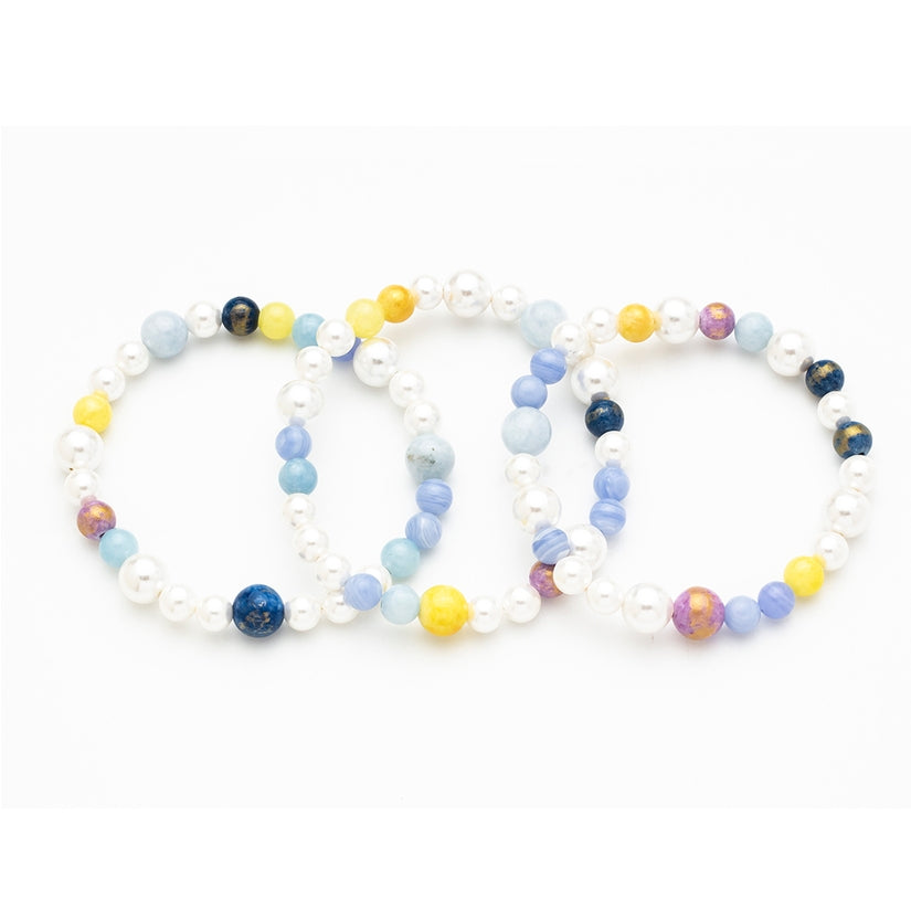 Pastel Bead & Glass Pearl Bracelet
