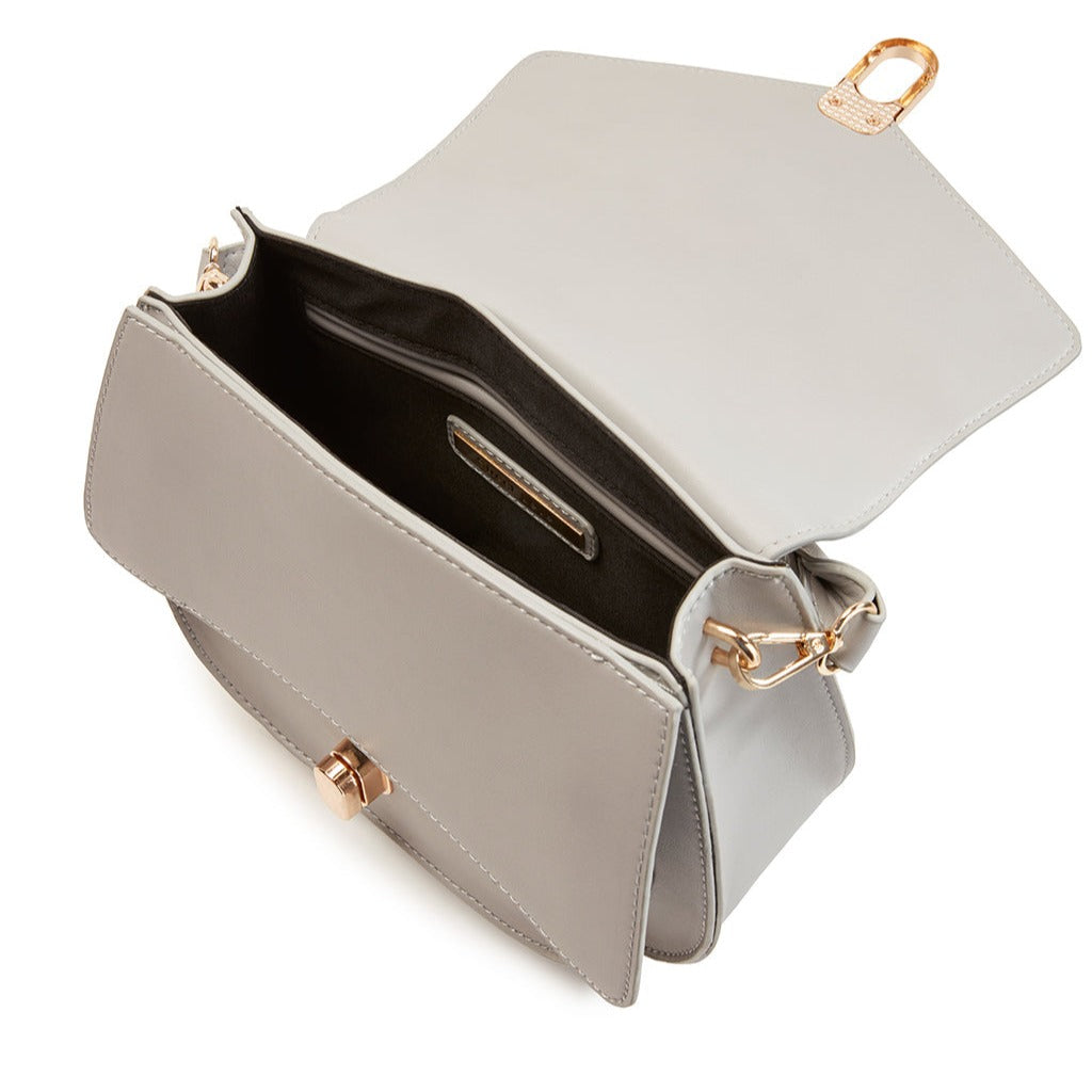 Grey - Genuine Leather Saddle Bag