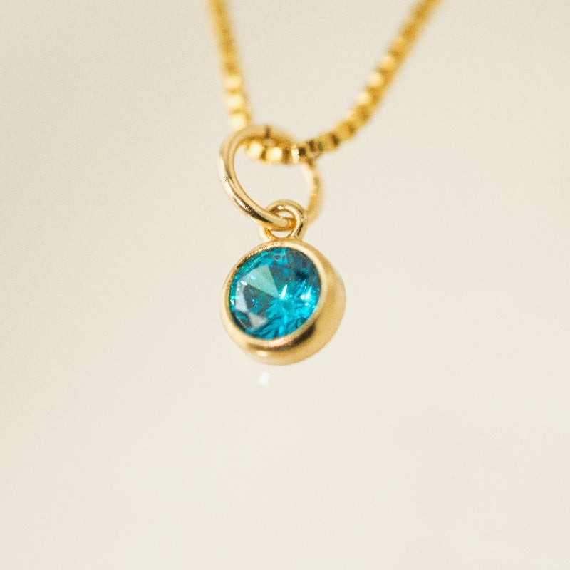 September Birthstone Gold-Filled Charm Necklace