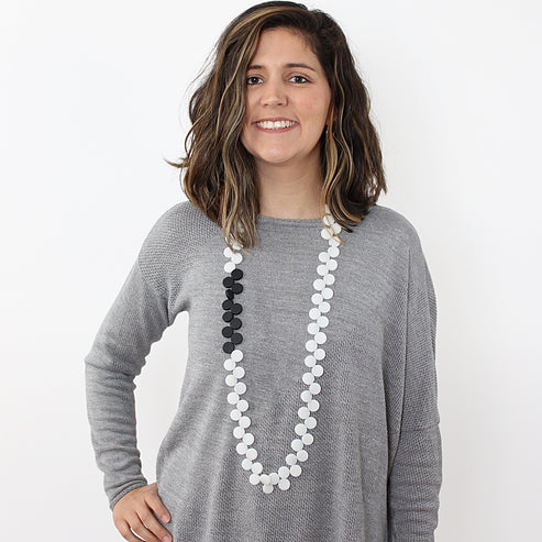 White and Black Double Bead Sierra Necklace Sylca Designs Jewelry