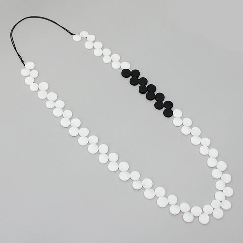 White and Black Double Bead Sierra Necklace Sylca Designs Jewelry