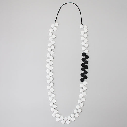 White and Black Double Bead Sierra Necklace Sylca Designs Jewelry