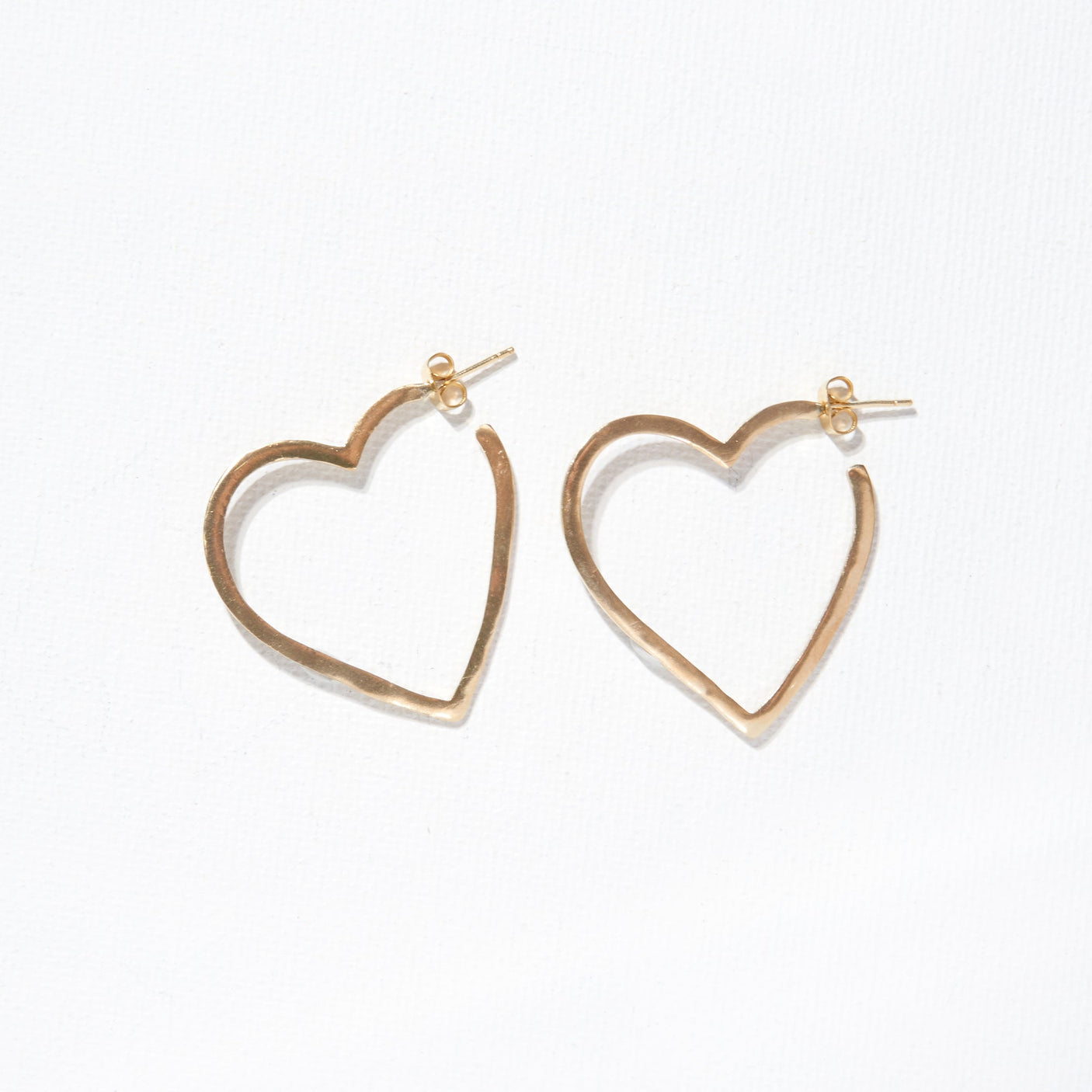 Gold Heart Hoops