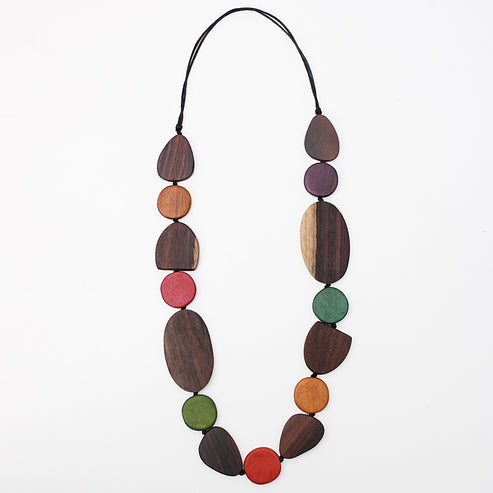 Wood Multi Color Noel Necklace Sylca Designs Jewelry