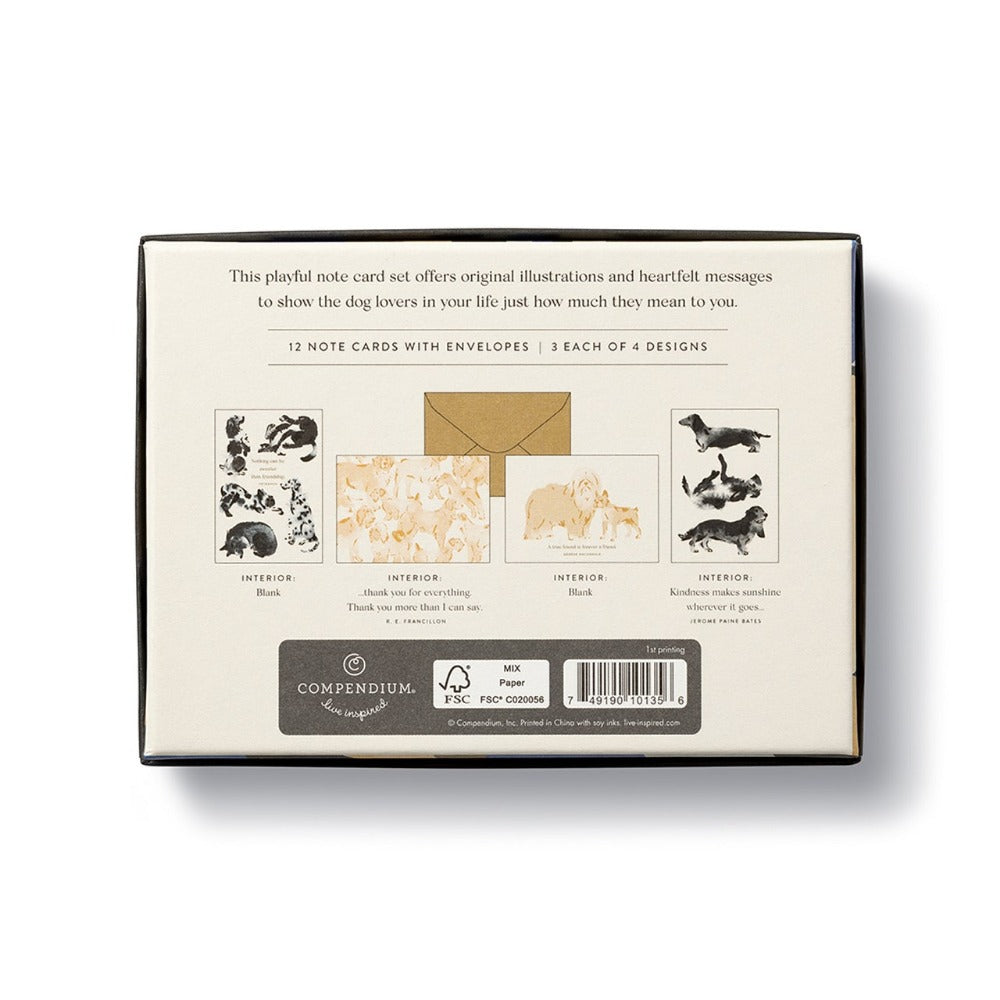 Dog-Themed Boxed Note Cards for Appreciation & Friendship Back