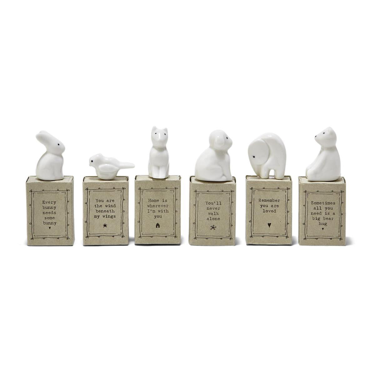 Mini Porcelain Animal in Sweet Sayings Gift Box