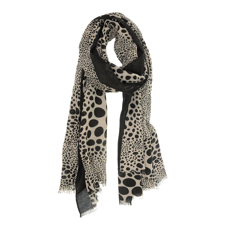 Black Abstract Cheetah Scarf