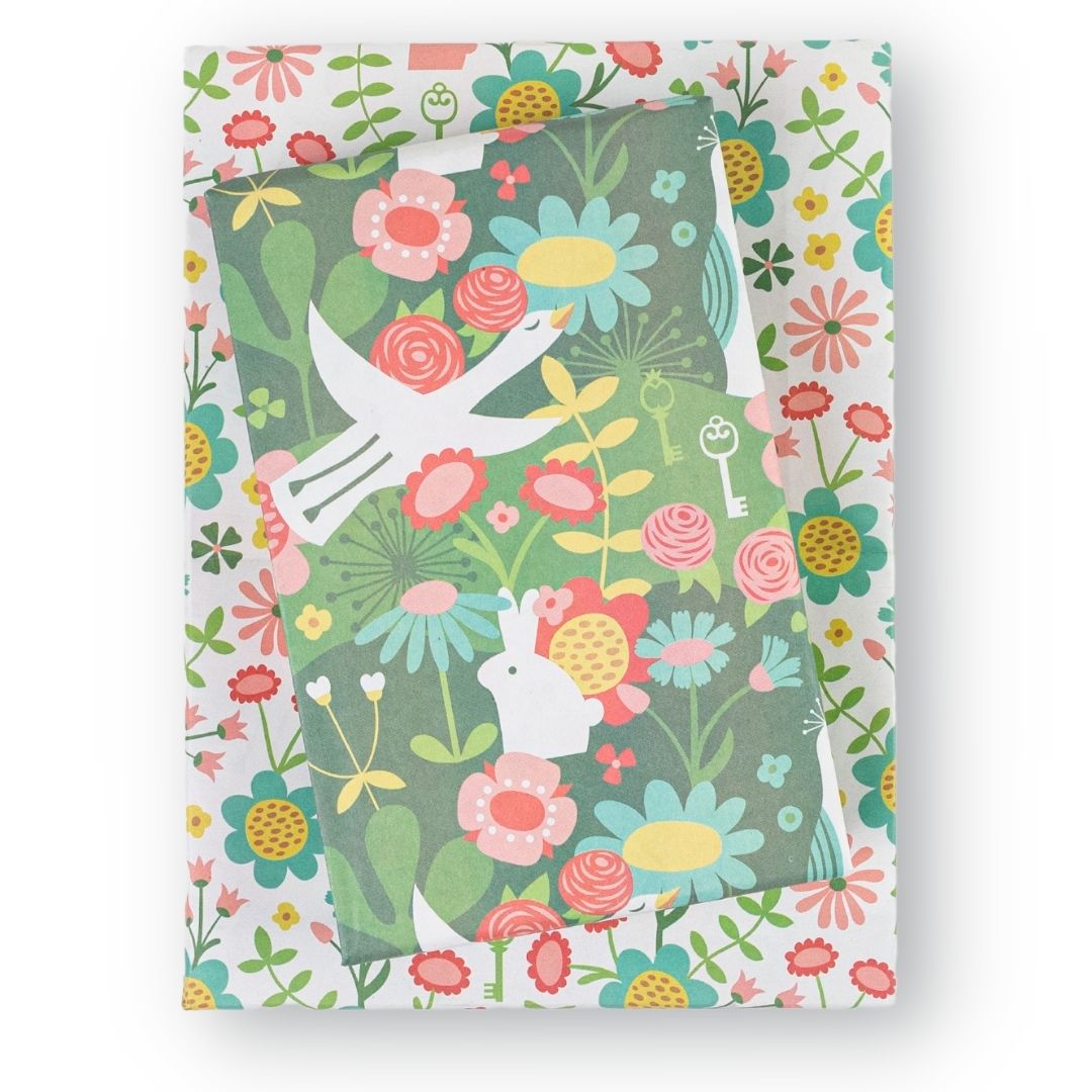 Wrappily Eco Gift Wrap Co. Double Sided Eco Wrapping Paper - Enchanted Garden