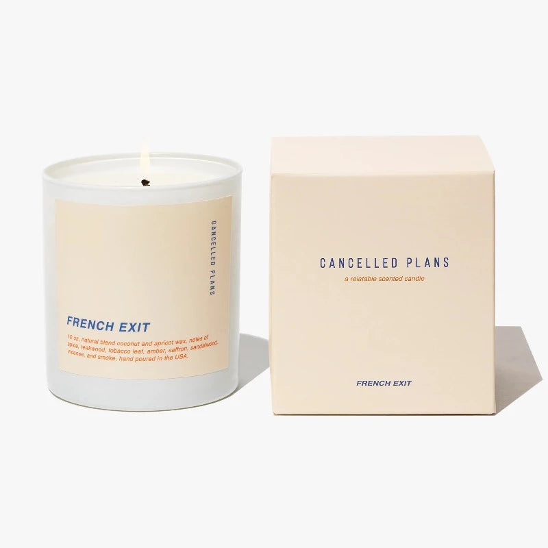 Cancelled Plans French Exit Scented Essential Oil Candle