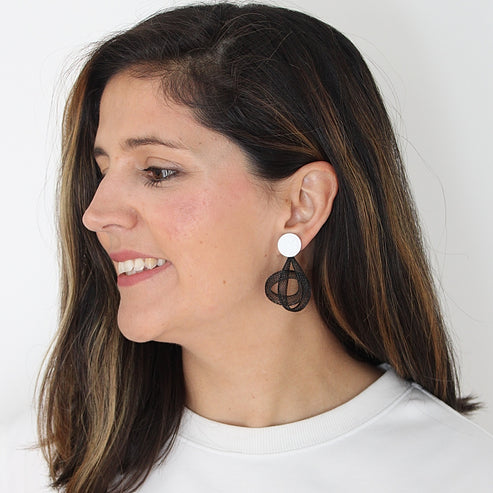Black Mesh Abstract Earrings Sylca Designs Jewelry