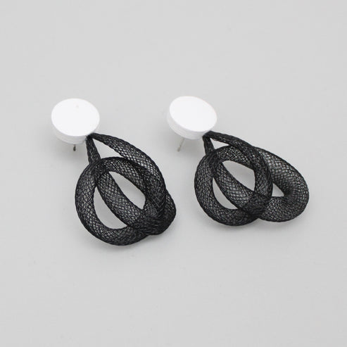 Black Mesh Abstract Earrings Sylca Designs Jewelry