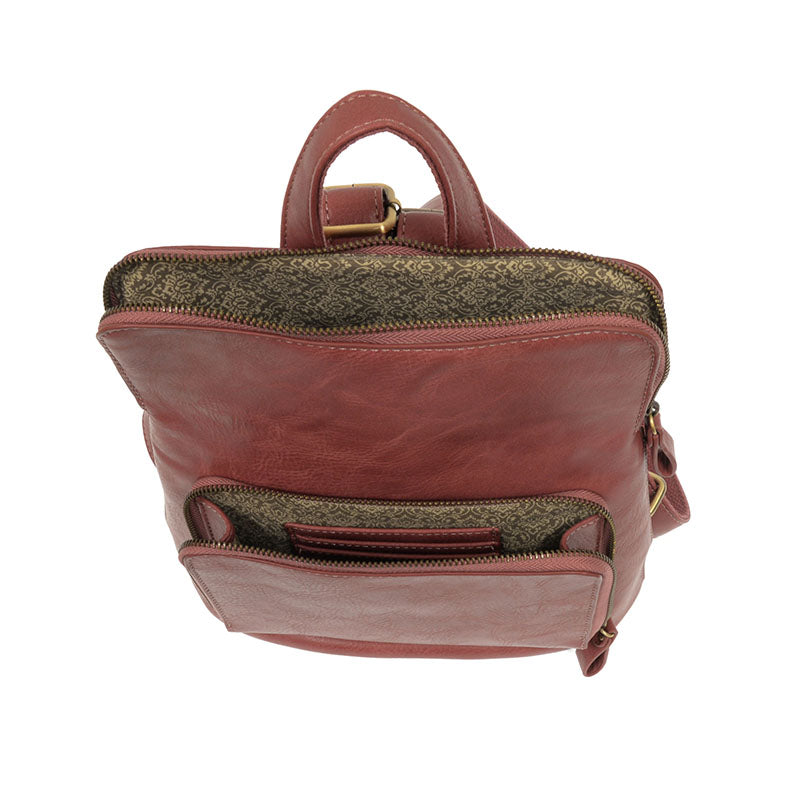 Vegan Leather Dusty Raspberry Mini Julia Backpack Inside Lining View