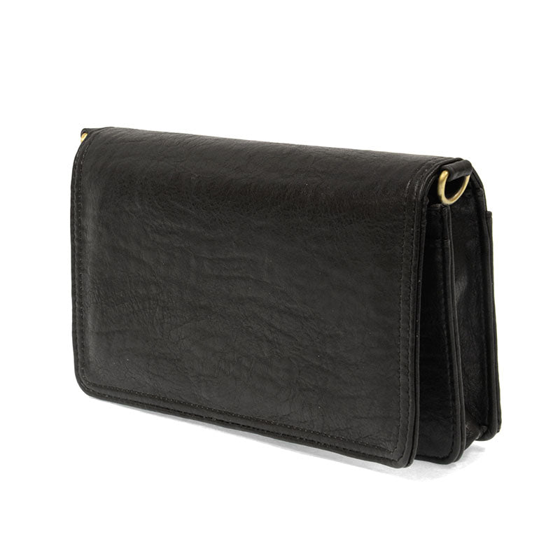 Black Vegan Leather Mini Foldover Billie Crossbody Side View