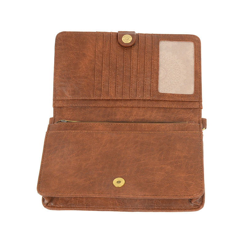 Saddle Vegan Leather Mini Foldover Billie Crossbody Interior View Organizer