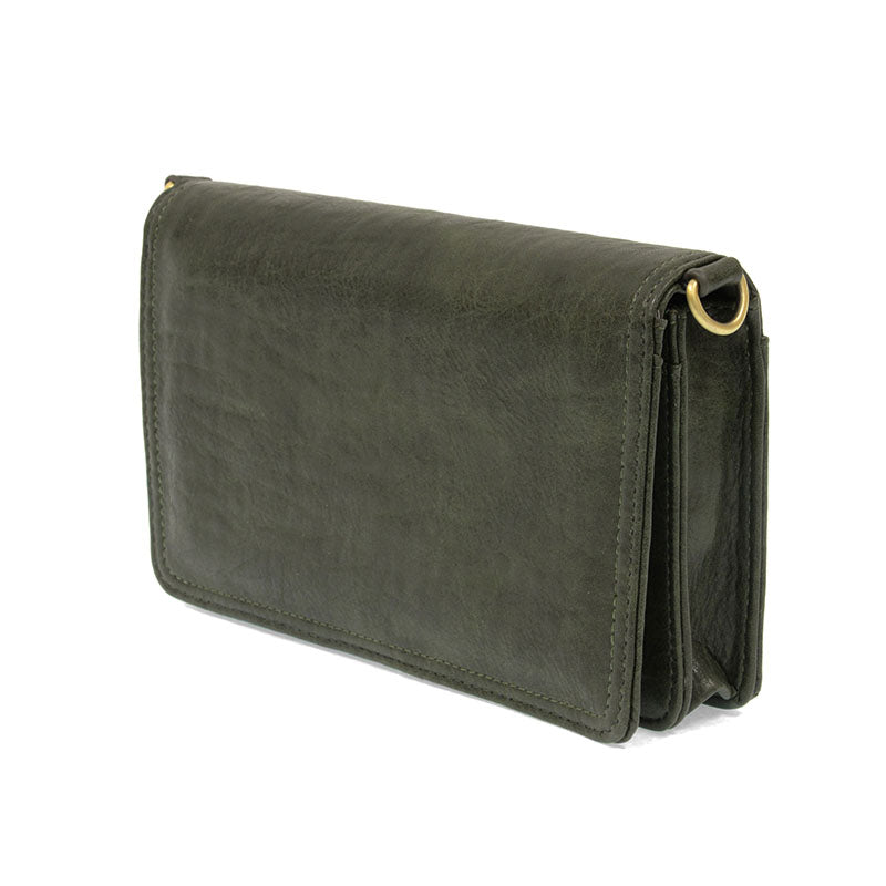 Dark Jade Vegan Leather Mini Foldover Billie Crossbody Side View