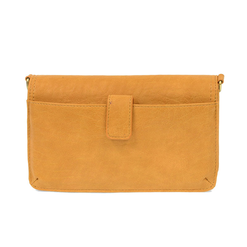 Honeycomb Vegan Leather Mini Foldover Billie Crossbody Back View Phone Pocket