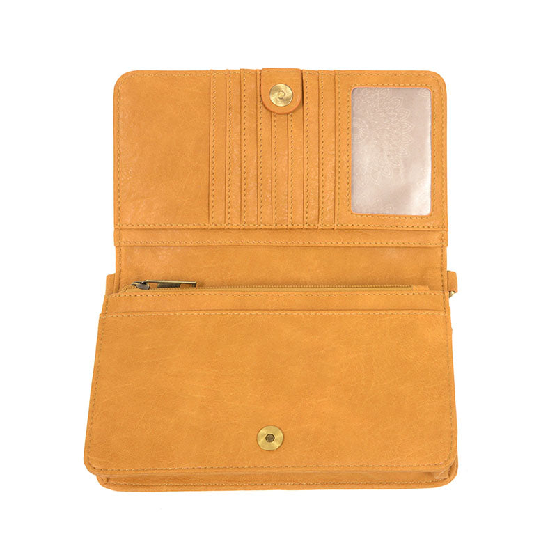 Honeycomb Vegan Leather Mini Foldover Billie Crossbody Interior View Organizer