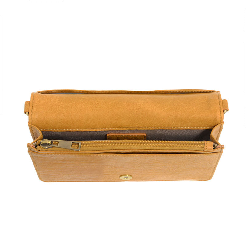 Honeycomb Vegan Leather Mini Foldover Billie Crossbody Interior Zip Pocket