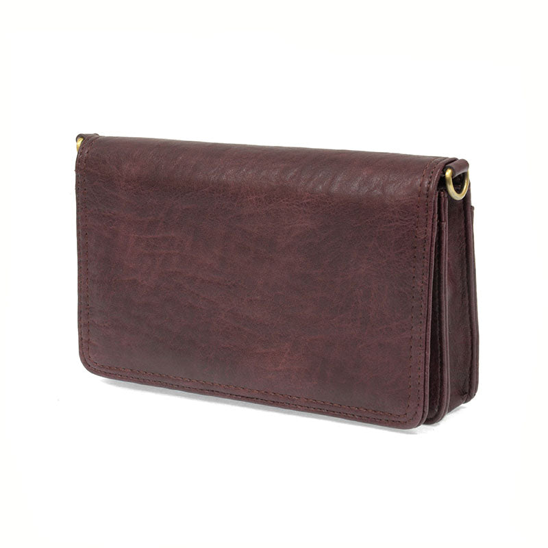 Aubergine Vegan Leather Mini Foldover Billie Crossbody Side View