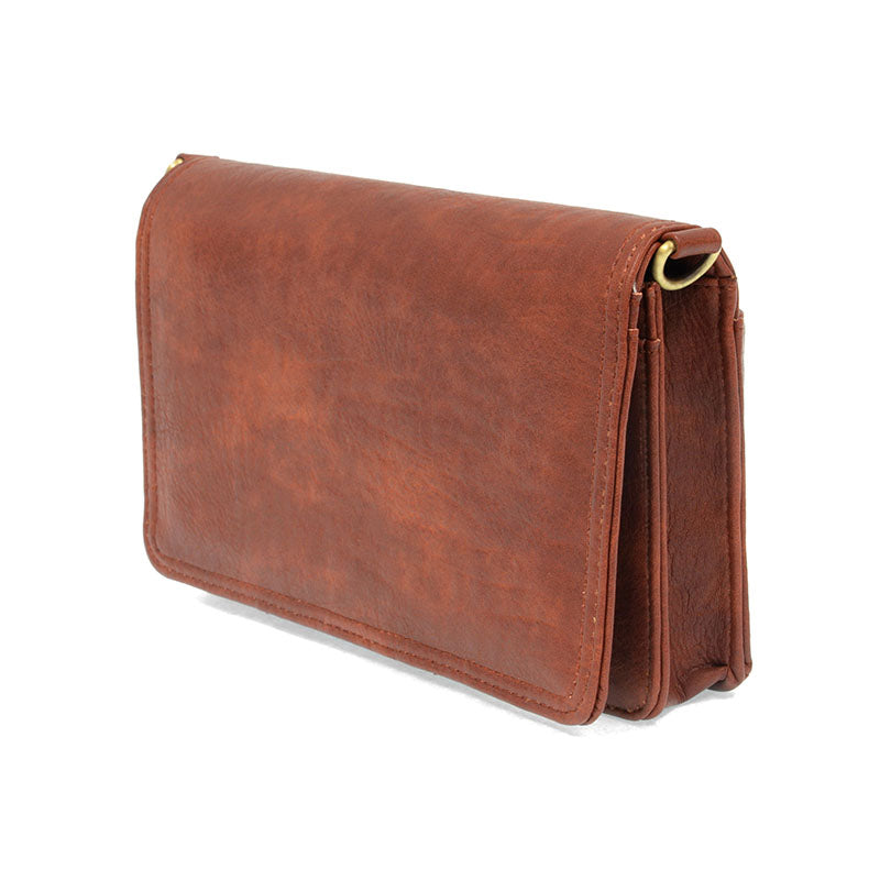Cinnamon Vegan Leather Mini Foldover Billie Crossbody Side View
