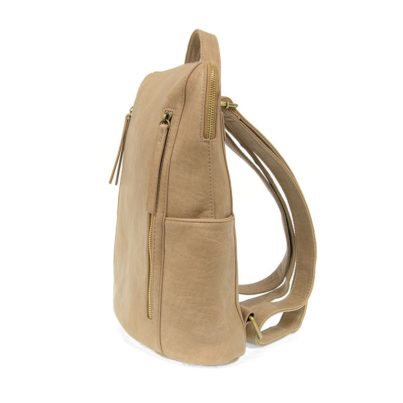 Vegan Leather Buff Raegan Backpack - Side View